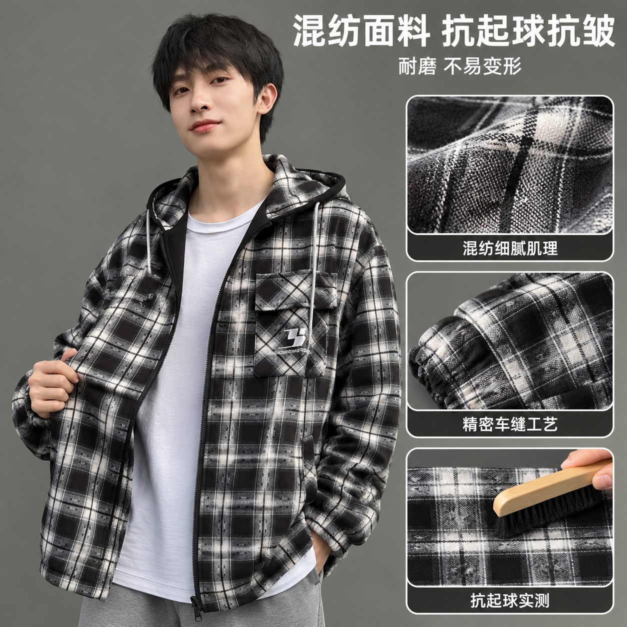 [主图-4] 主题：面料材质与工艺细节特写。唯一任务：用证据组… - 图片创意预览