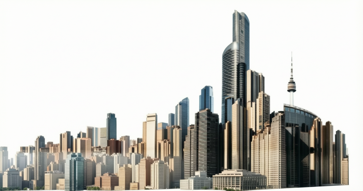 只保留建筑部分，去除天空和绿植，将背景替换为纯白色，保留原有的建筑颜色和轮廓预览效果