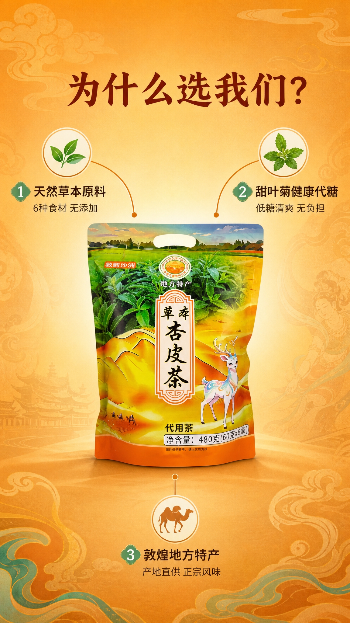 [商品] 使用【图3】草本杏皮茶外袋正面图；保留包装袋全部设计… - 图片创意预览