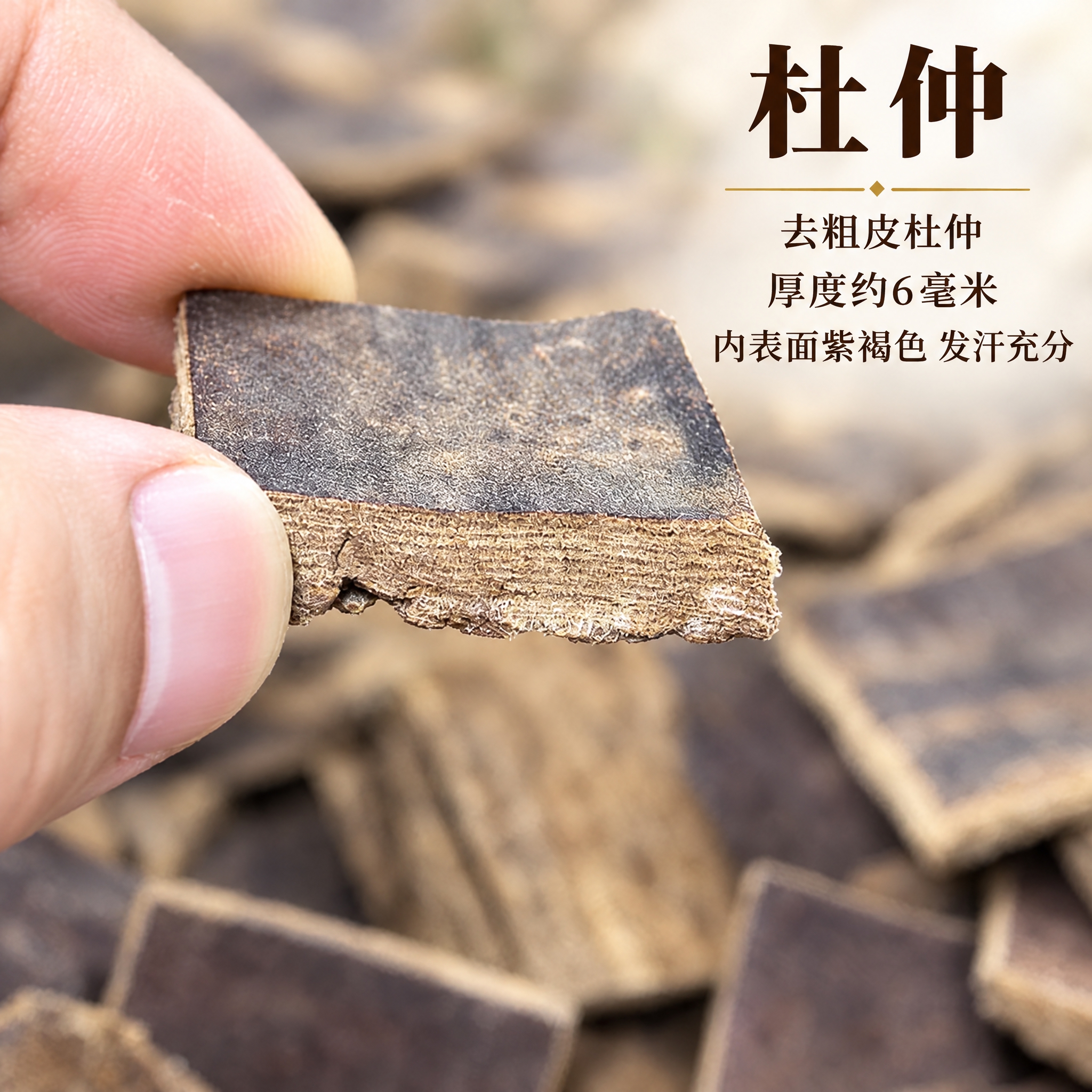 基于上传的去粗皮杜仲素材进行主图创作，严格使用上传素材，完整保… - 图片创意预览