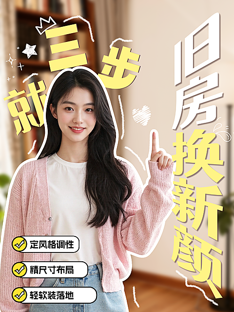 局改装修旧房焕新攻略人像小红书封面
