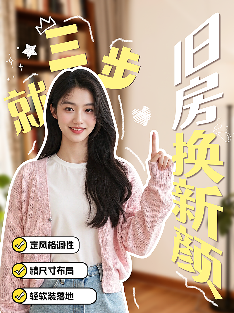 局改装修旧房焕新攻略人像小红书封面