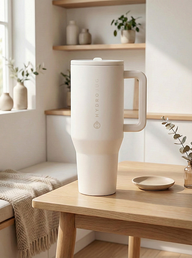 杯子产品可以再放大点，主要是突出杯子产品