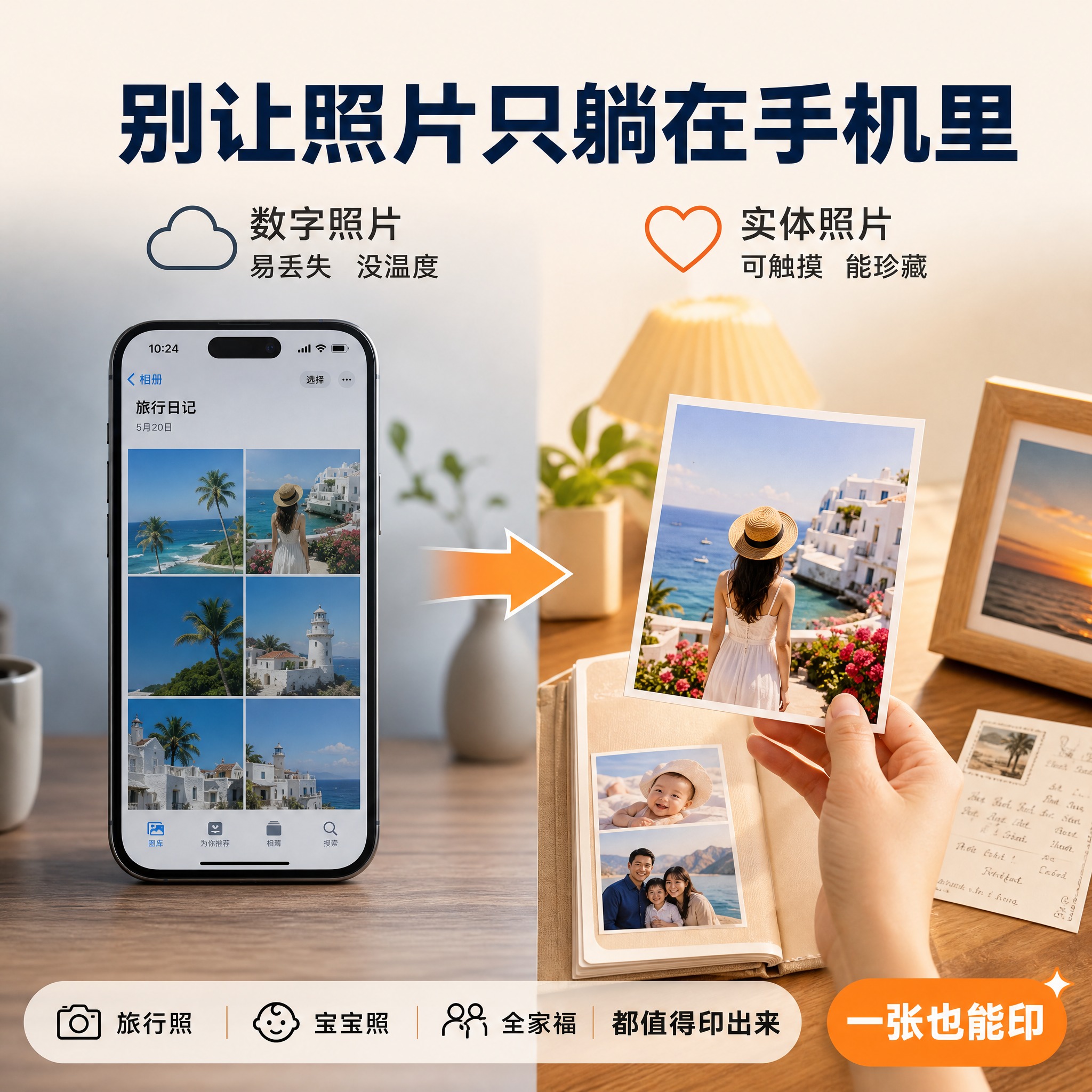 [主图-2] 痛点与目标场景激发兴趣。核心任务：还原用户想印照… - 图片创意预览