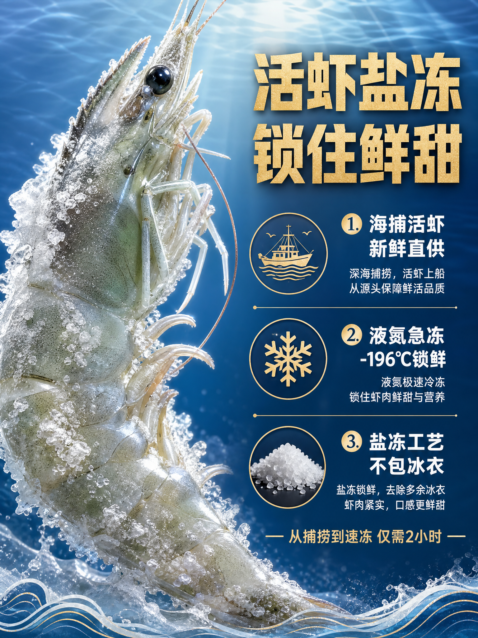 [详情页-2] 王牌大虾活虾盐冻礼盒装 产地与工艺 活虾盐冻锁… - 图片创意预览