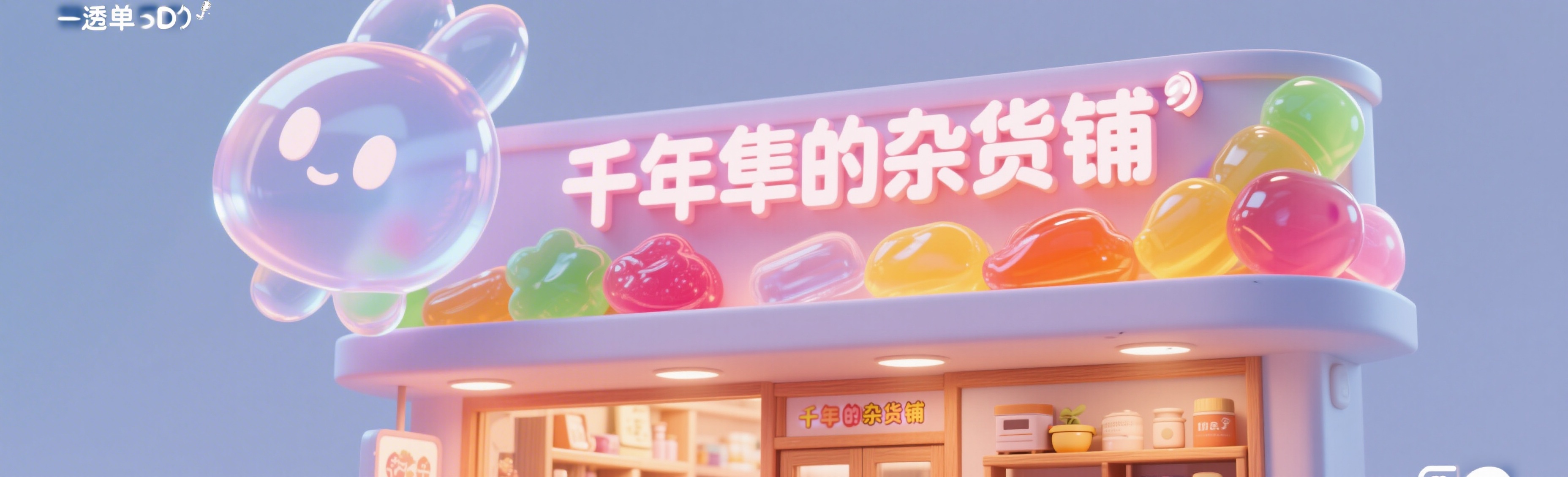 店招设计，店铺名称为"千年隼的杂货铺"，加入家具日用元素，风格… - 图片创意预览