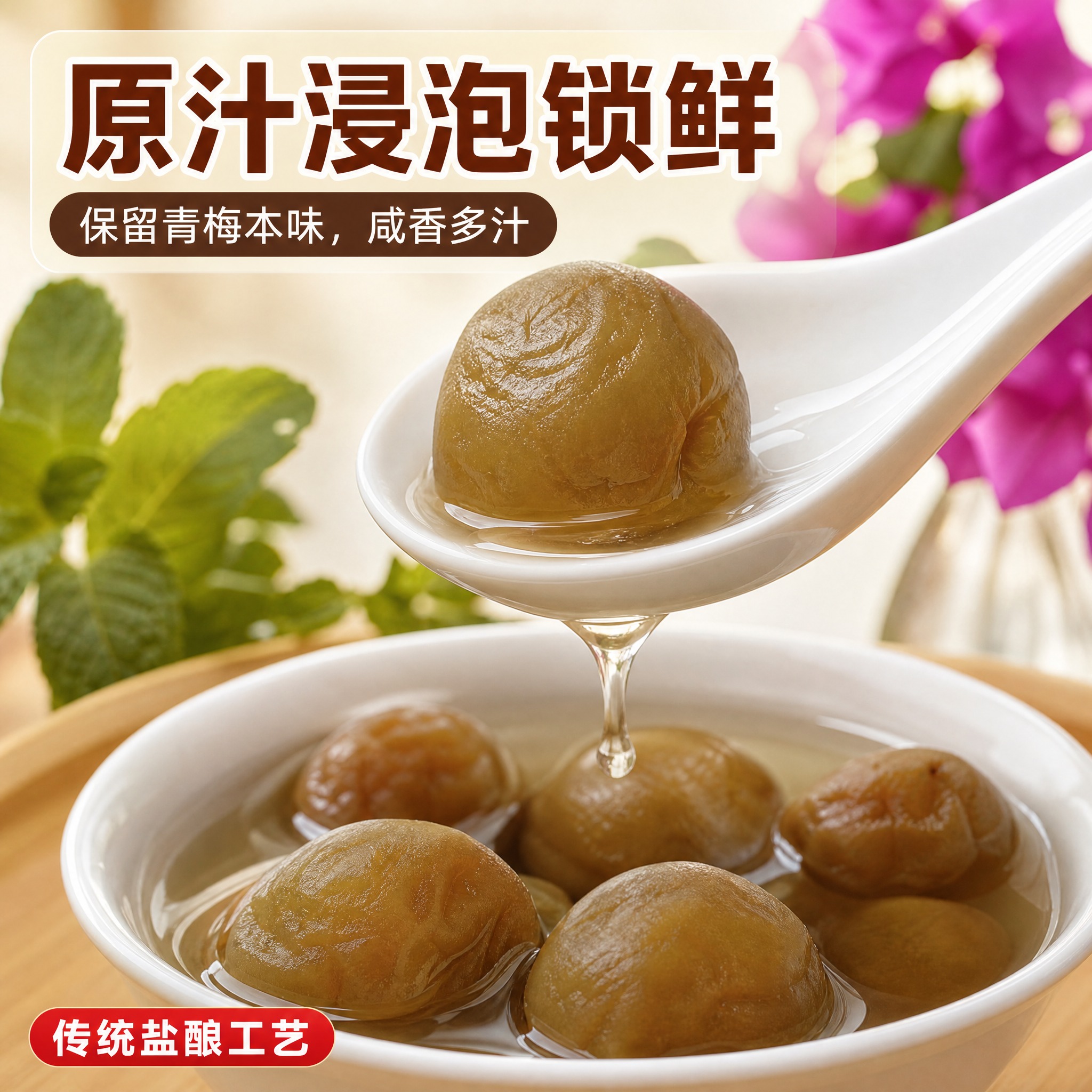 [主图-3] 动态食欲图：把白瓷勺舀梅近景实拍加工为淘宝/天猫… - 图片创意预览