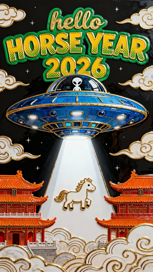 马被外星人抓走了 漆线雕