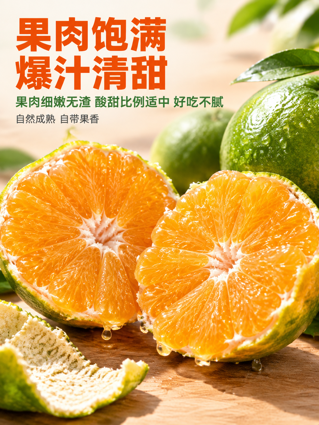 [主图-2] 寻乌蜜橘核心口感卖点图，核心任务是讲味道打动吃货… - 图片创意预览