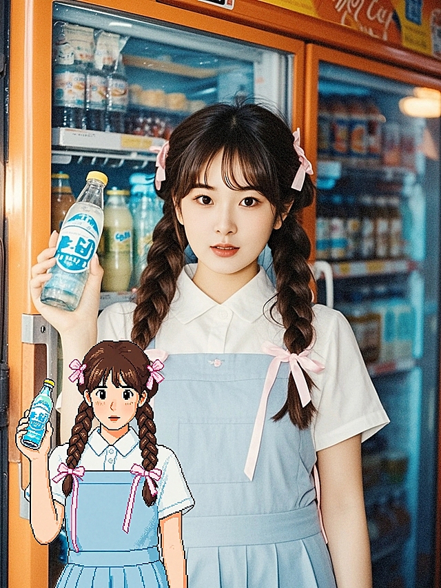 32-bit像素艺术风格小姐姐