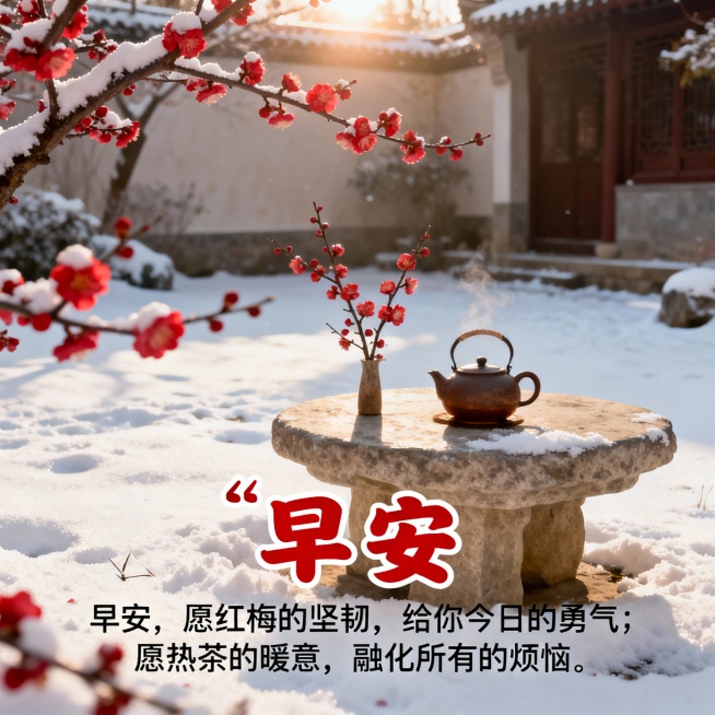 早安两字放大一点，再生成一次预览效果