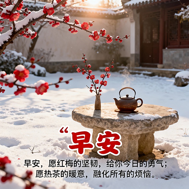 早安两字放大一点，再生成一次