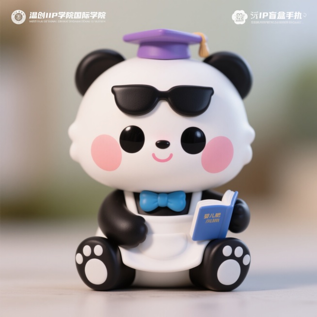 一只拟人化的可爱熊猫，整体造型圆滚滚胖乎乎，毛发蓬松柔软，Q版萌系特质。头部硕大圆润，黑白相间毛发，黑色耳尖微微耷拉，眼眶周围黑色毛发形如“墨镜”，脸颊两侧毛发蓬松弧线，自带“婴儿肥”质感。脸部白色椭预览效果