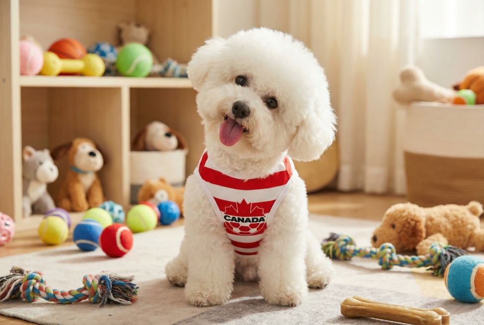 把这个衣服穿在比熊身上形成不同5张模特图预览效果