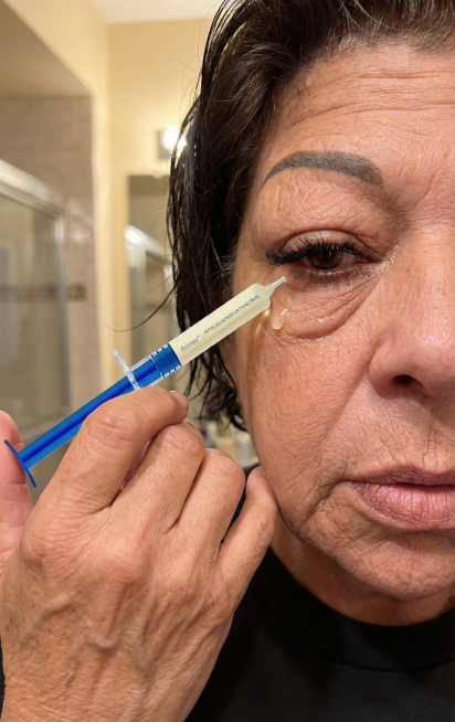 Ultra-realistic close-up of a middle-aged woman applying an eye essence.
A peptide collagen essence预览效果