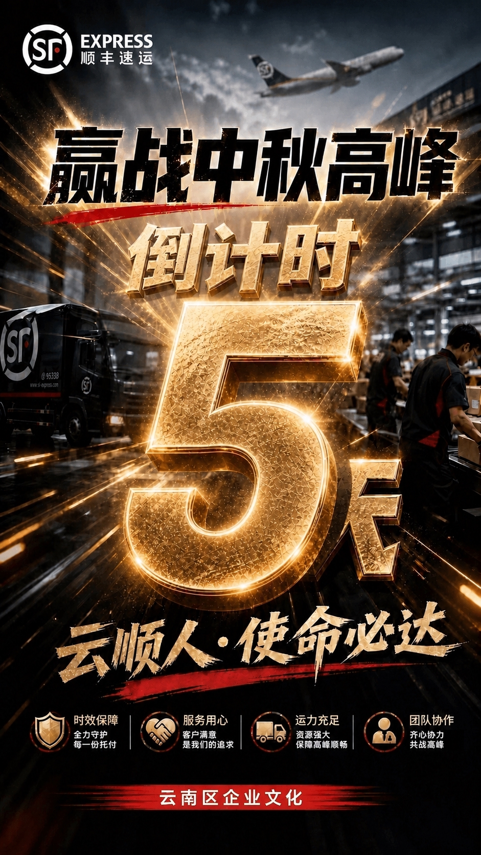 将图中金色立体数字“7”改为“5”，保持完全相同的金色金属质感… - 图片创意预览