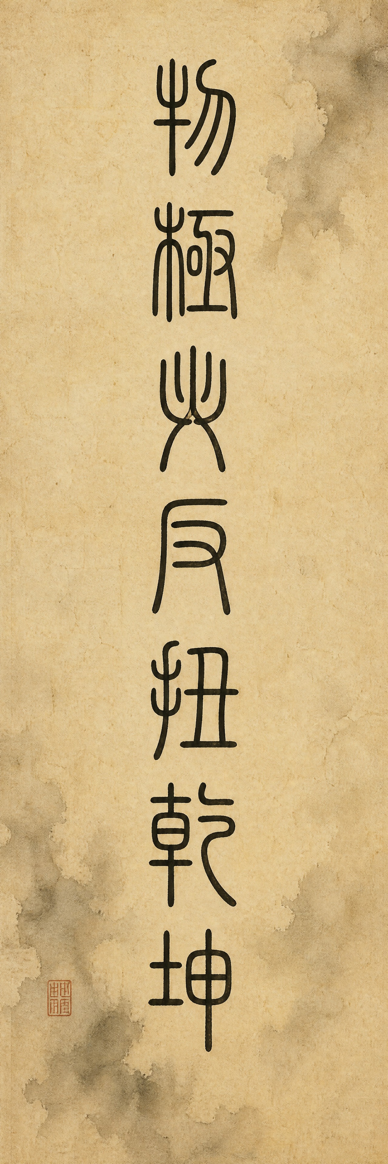 一副竖版书法对联的下联，宣纸水墨风格，仿古米黄色宣纸纹理，带有… - 图片创意预览