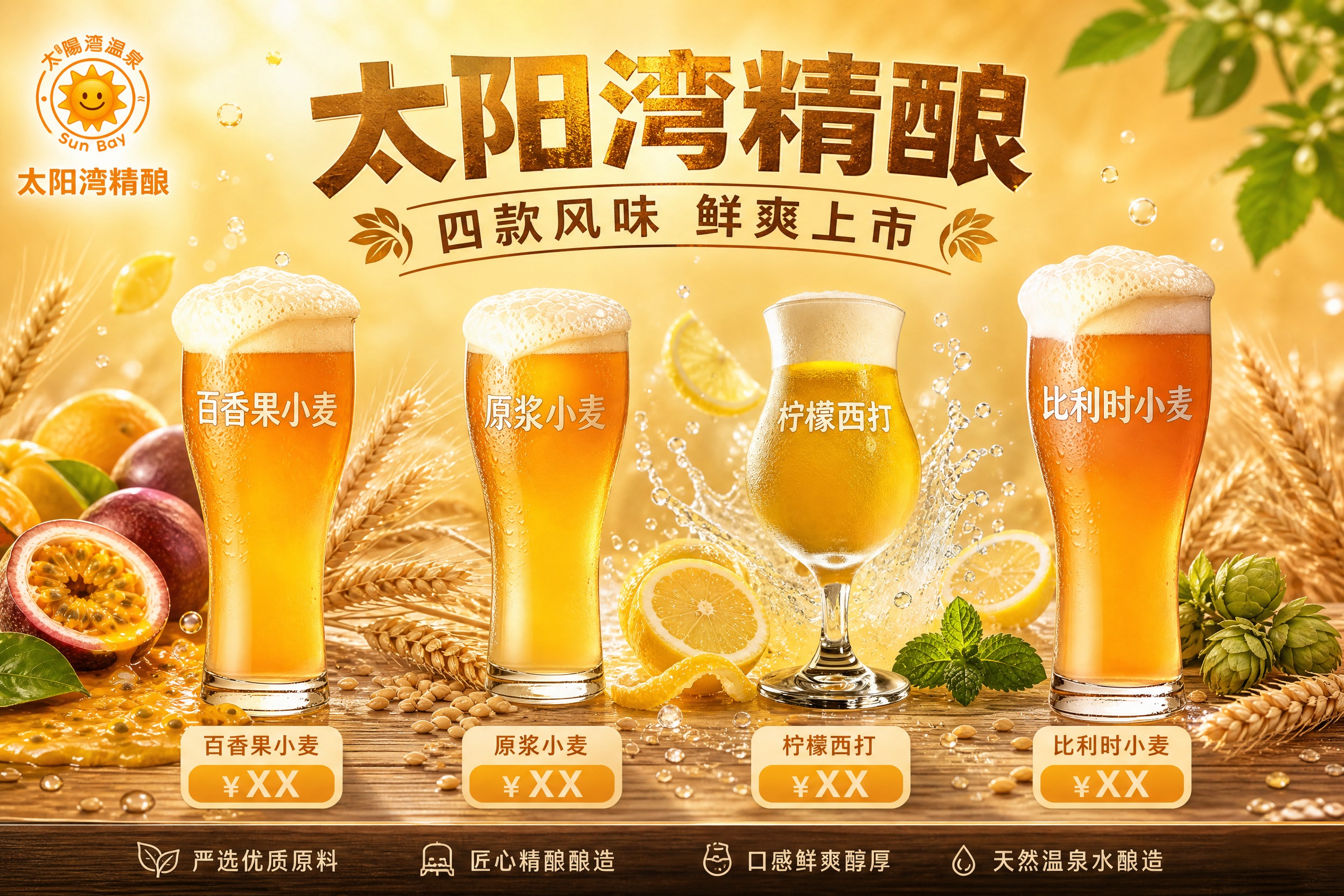 一张横版精酿啤酒商品营销海报，比例1.5:1（3:2横版），品… - 图片创意预览
