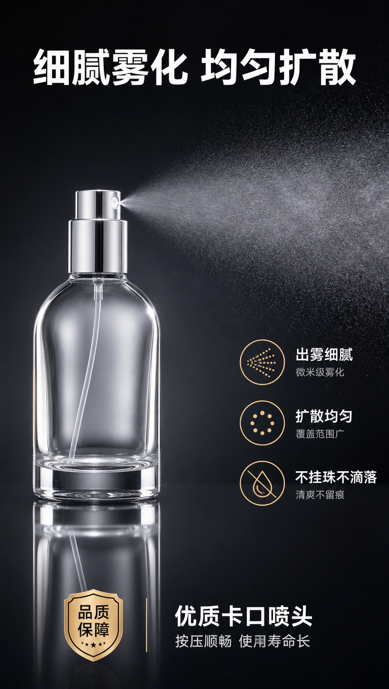 [商品] 使用【图2】50ml透明玻璃卡口香水瓶；保留圆润瓶身… - 图片创意预览