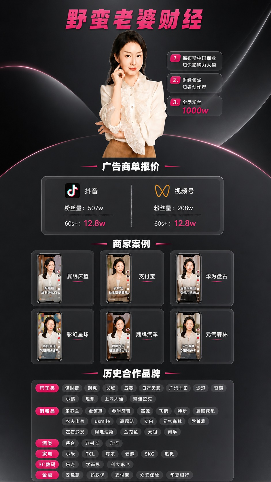 将这张“野蛮老婆财经”长图的主色调改为深灰色系，背景为高级深灰… - 图片创意预览