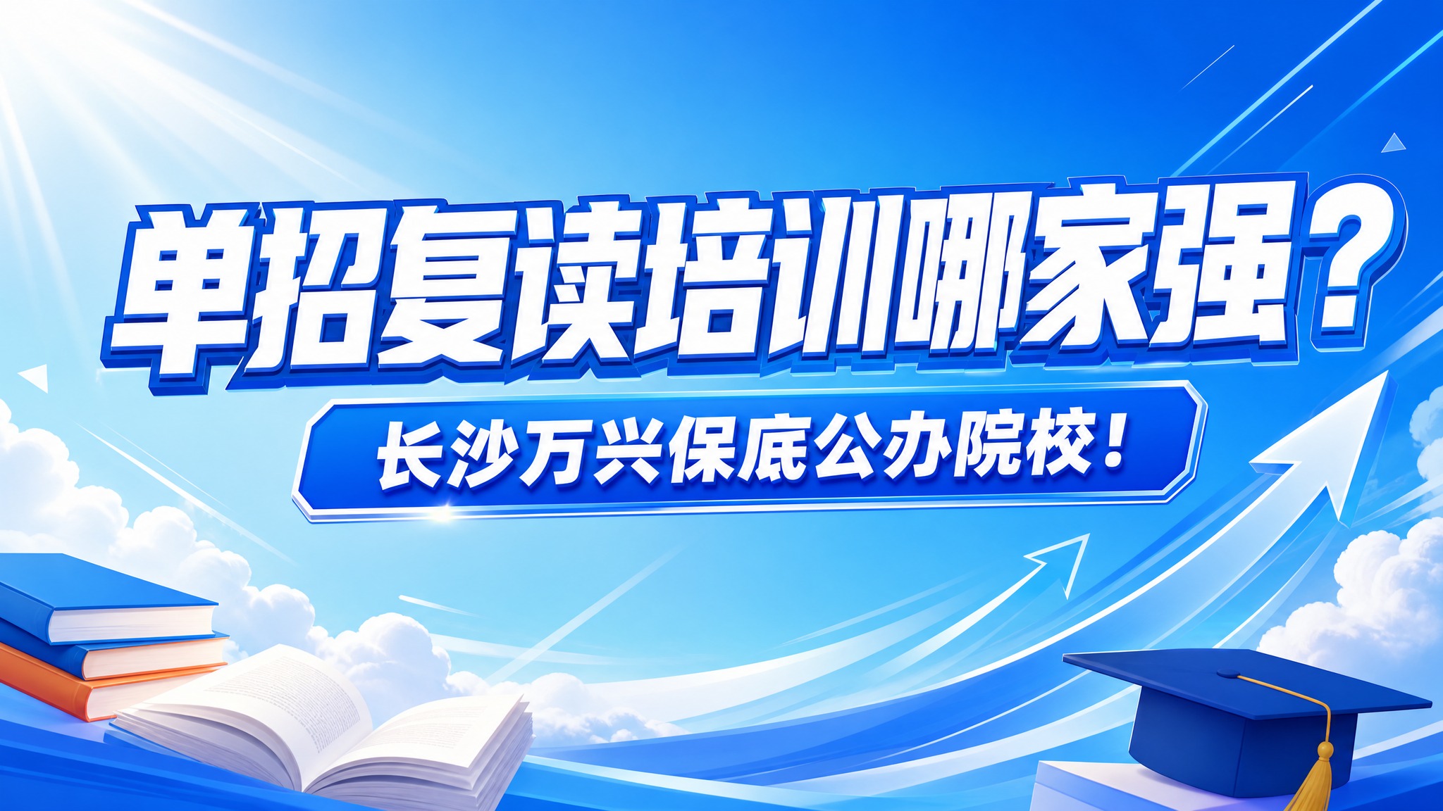 一张青春大气、阳光积极风格的单招培训宣传横版海报，蓝色调为主，… - 图片创意预览
