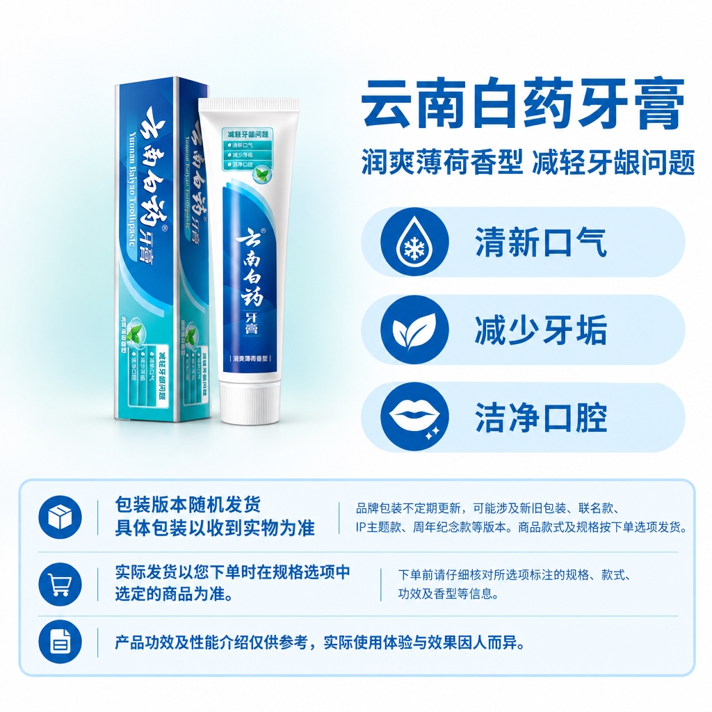 复刻指定版式母版，制作云南白药牙膏电商单品主图，1:1方图。… - 图片创意预览