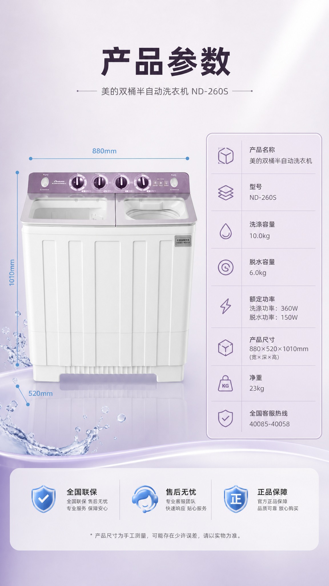 [商品] 使用【图1】美的双桶半自动洗衣机ND-260S；保留… - 图片创意预览