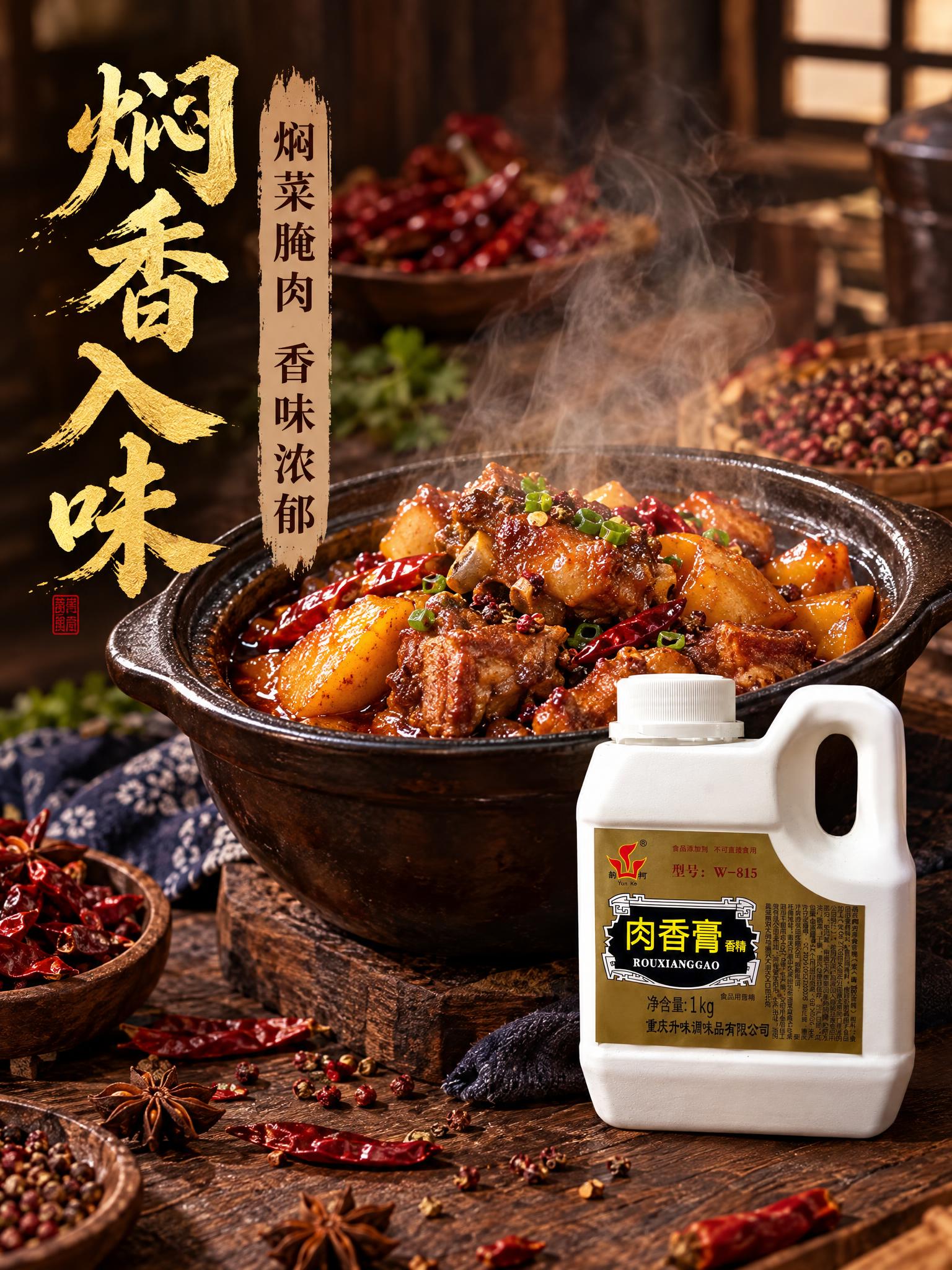 川味烟火气息餐饮商用风格，真实美食摄影，画面主体是一锅正在焖制… - 图片创意预览
