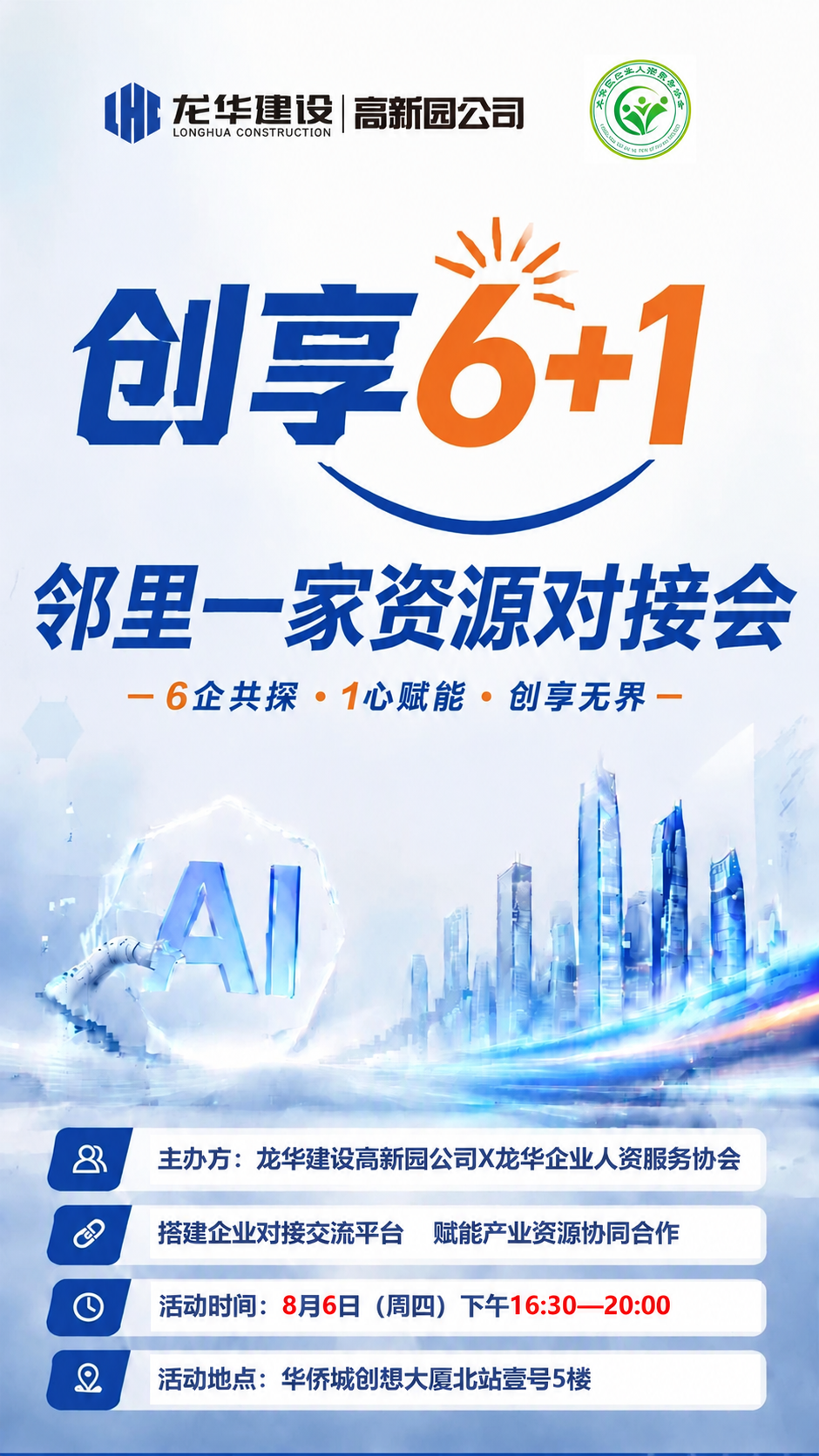 基于参考图进行修改，将原海报中的"资源对接会"文字修改为"邻里… - 图片创意预览