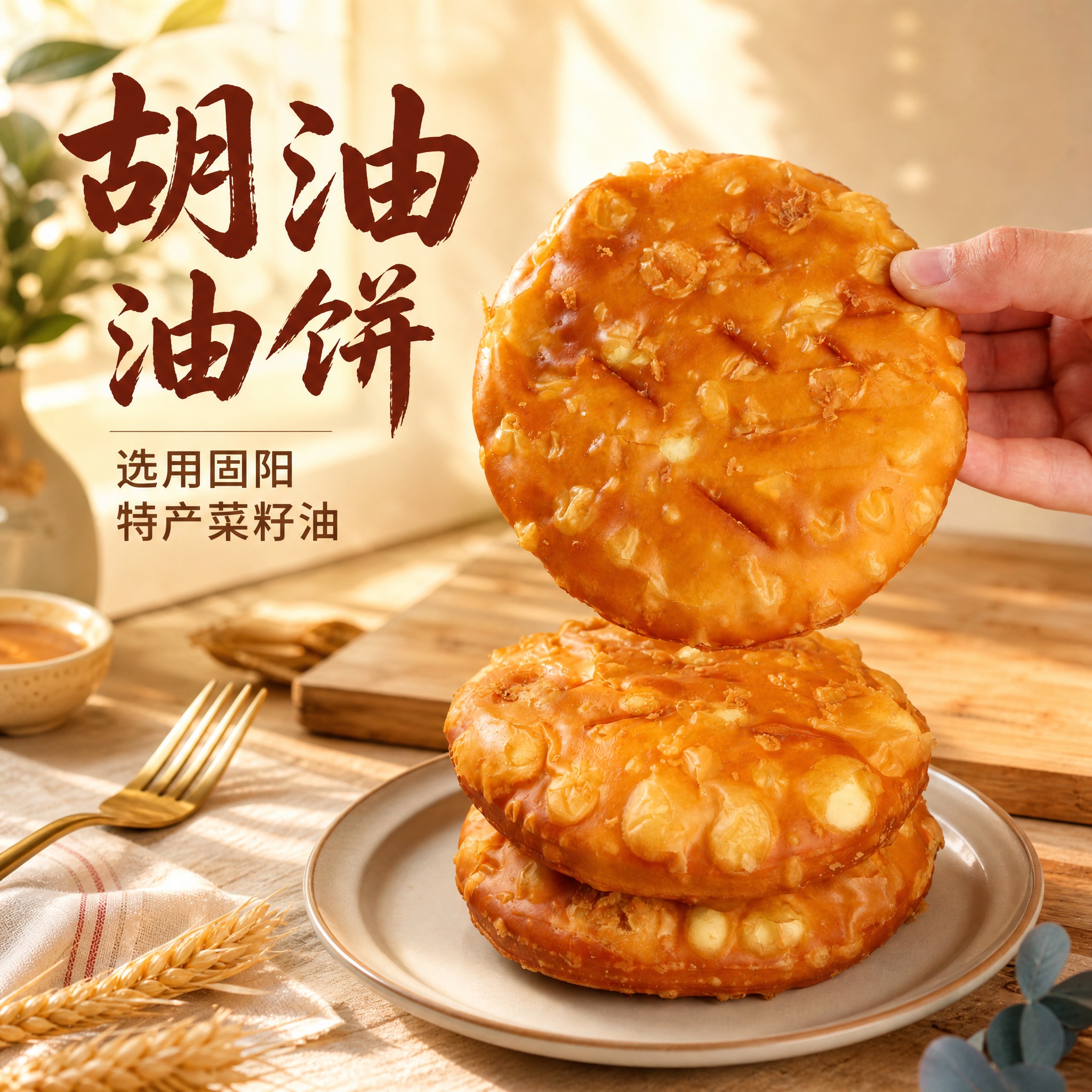 [主图-2] 胡油油饼 首图点击率 食欲诱惑 选用固阳特产菜籽… - 图片创意预览