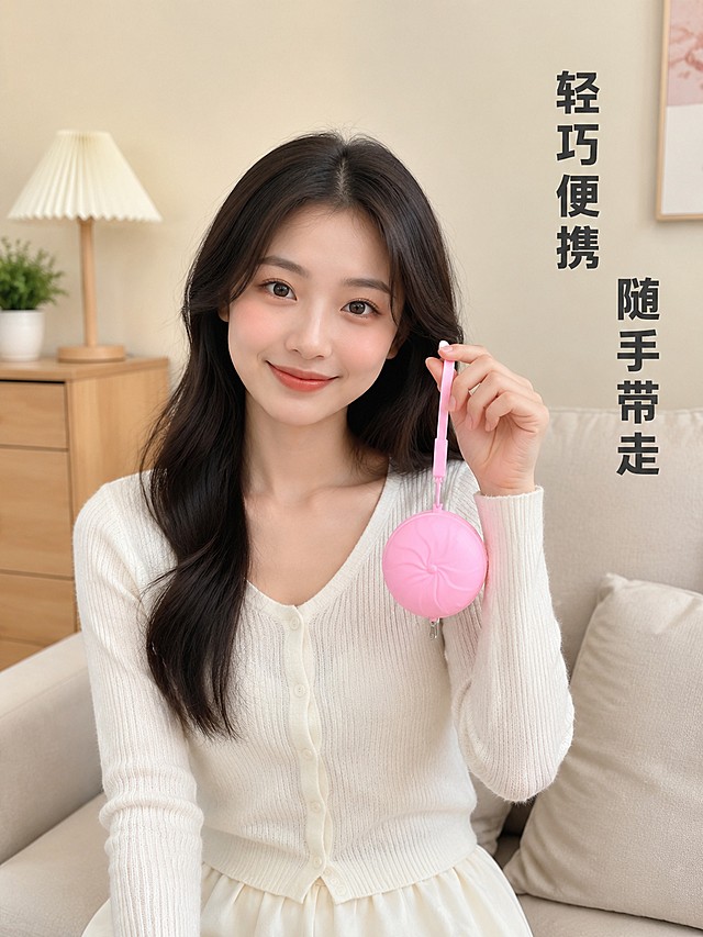 「图片1」这款是一个包子形状的迷你硅胶收纳包根据特点生成4张主图4张详情页