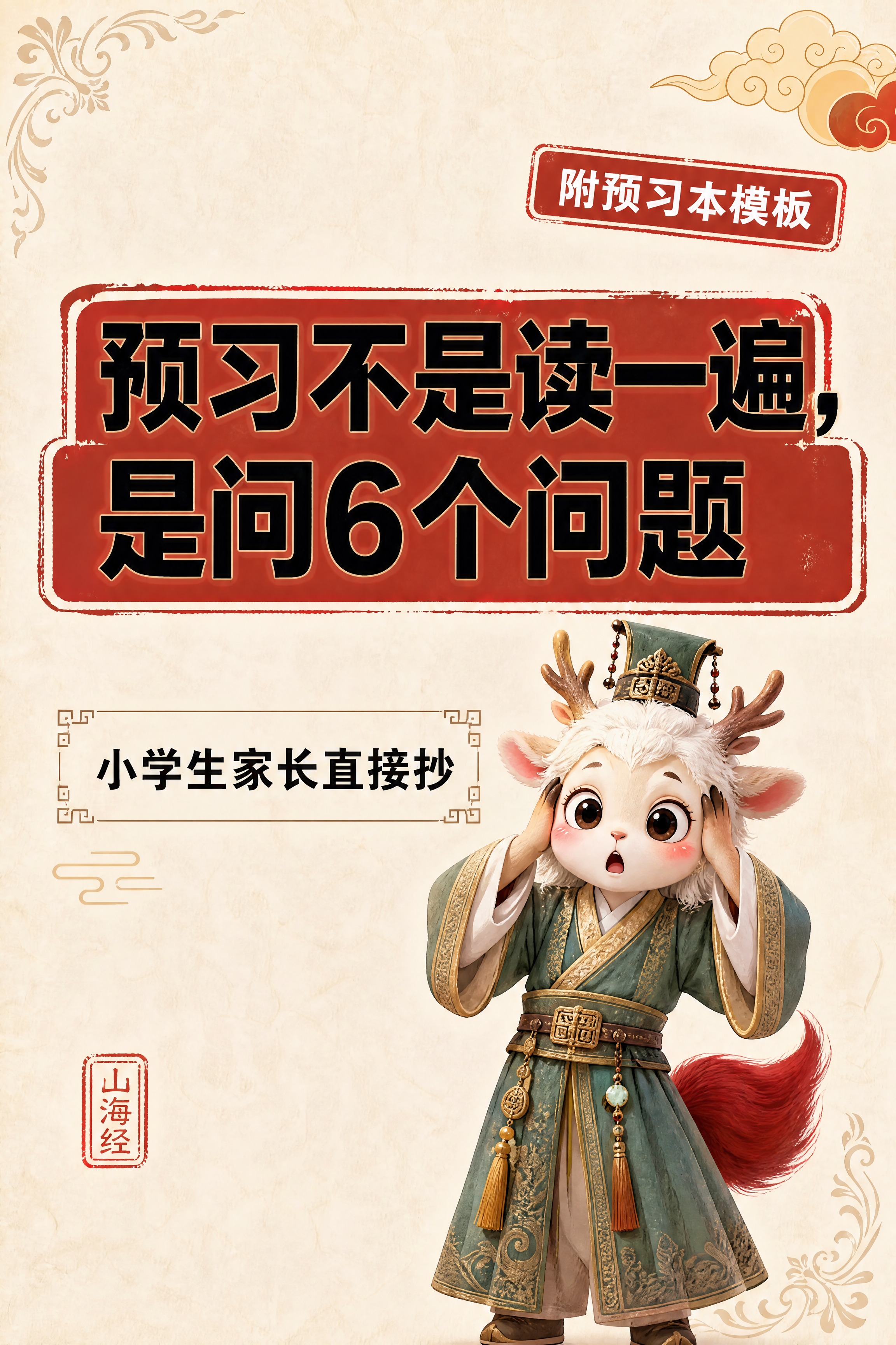 小红书笔记大字封面，配图大字，国风山海经风格，与参考图【图2】… - 图片创意预览