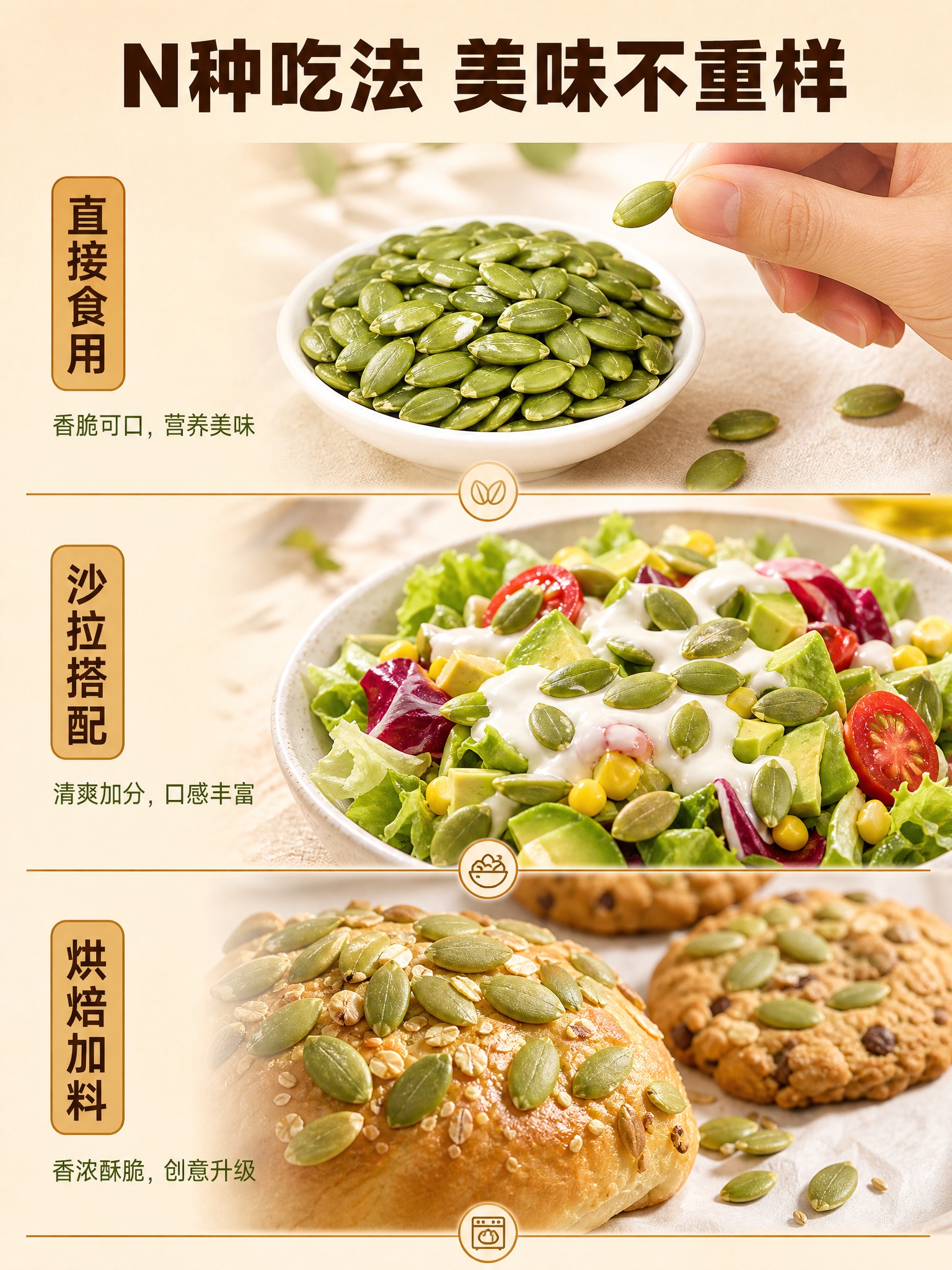 [商品] 使用【图2】碗装南瓜子仁的瓜子仁颗粒；保留翠绿色、饱… - 图片创意预览
