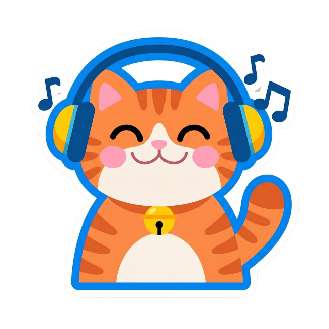 生成一只在听音乐的猫咪预览效果