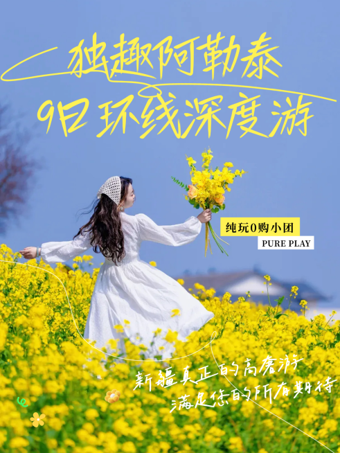 新疆阿勒泰旅游出行实景人物小红书封面预览效果