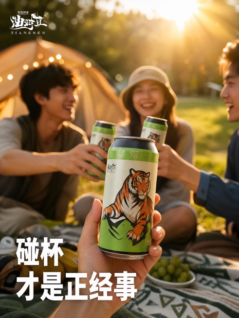 「图片1」这是油莎豆啤酒的图片  请帮我生成适合年轻人风格的主图预览效果