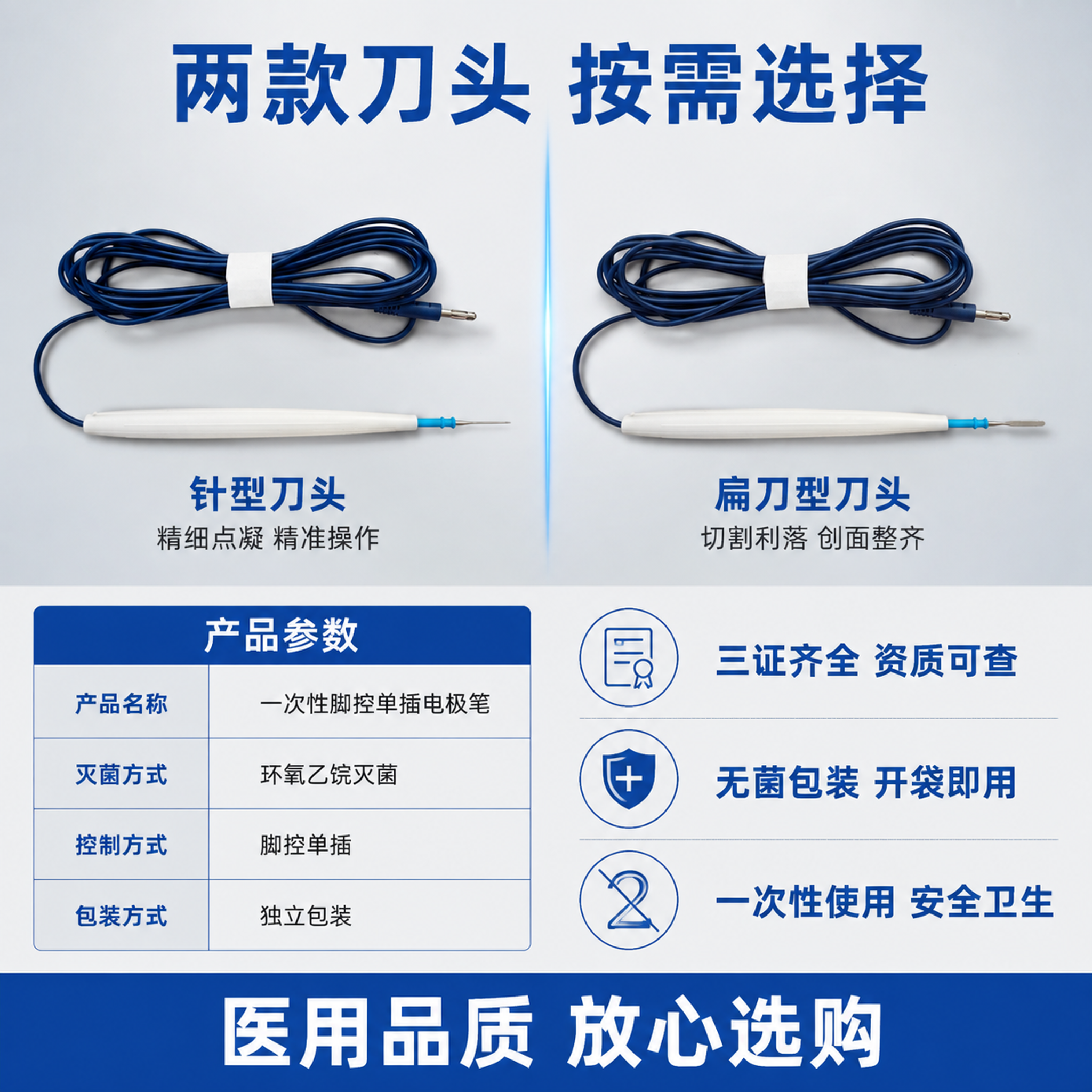 [主图-4] 一次性脚控单插电极笔双款对比+规格背书图。 [氛… - 图片创意预览