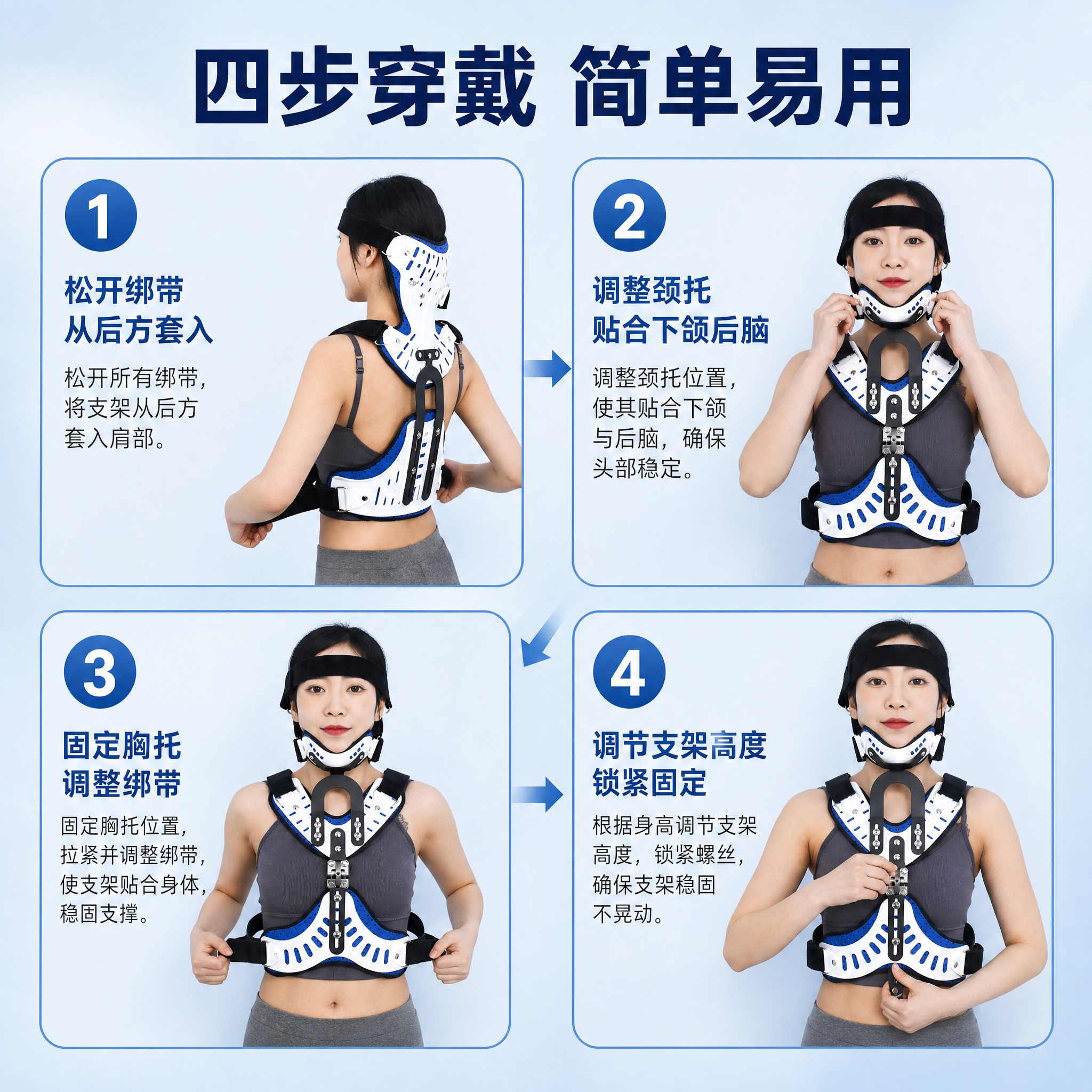 [主图-6] 穿戴步骤主图，展示四步简单穿戴流程，降低使用门槛… - 图片创意预览