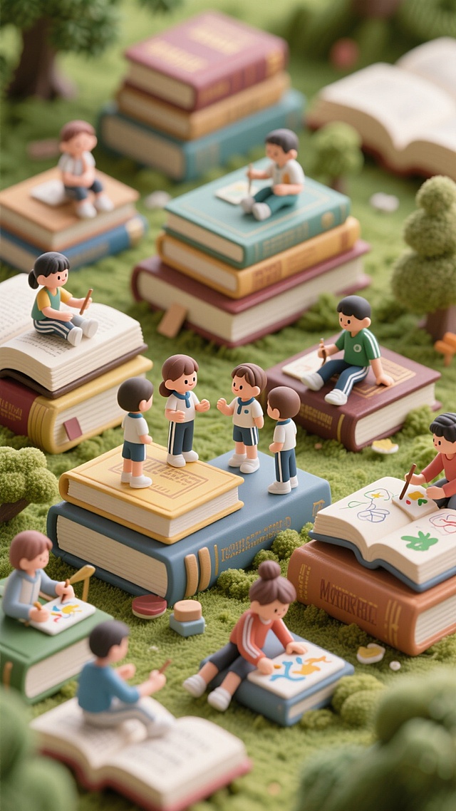 教師節素材，結合校園教學場景，有體育、繪畫等活動元素