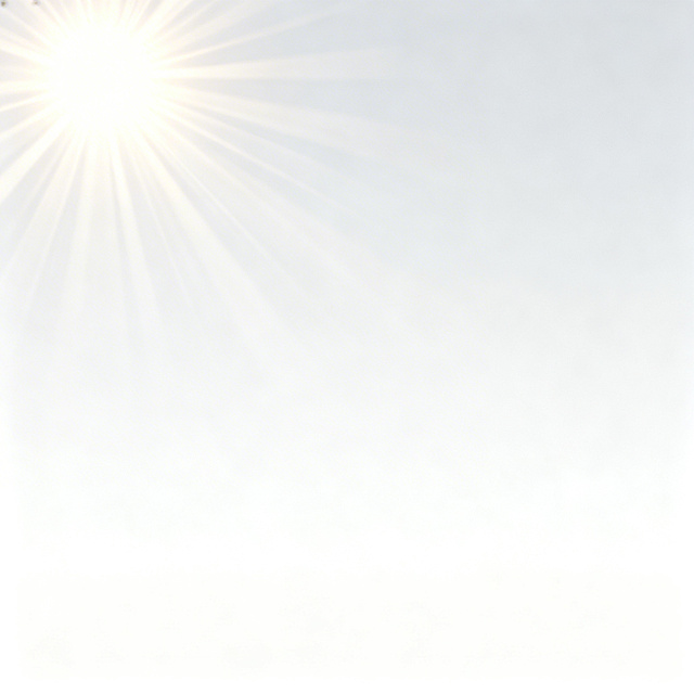 极简主义光效设计，纯净白色渐变背景，左上角发出明亮耀眼的太阳光芒，光线呈扇形放射状均匀散开，具有柔和的光束边缘和细腻的光影过渡，整体画面干净通透，无任何文字、图案或装饰元素，营造出简洁、明亮、神圣的氛围
