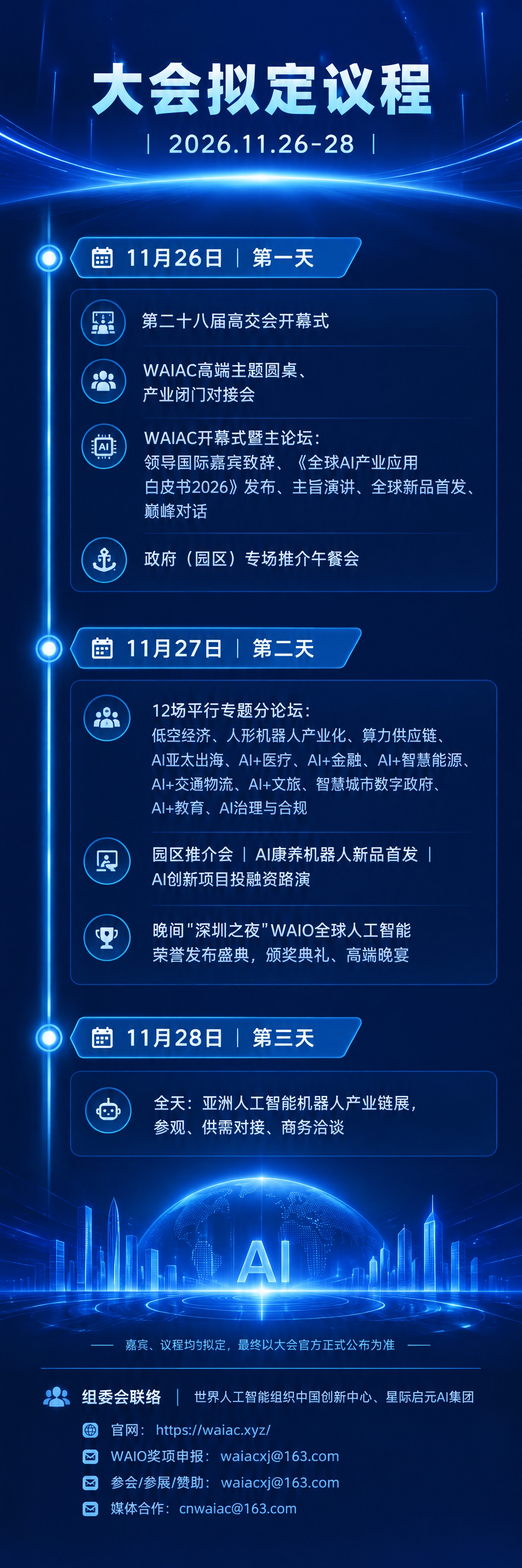 竖版长图，小程序详情页，深蓝科技背景，简约纵向发光时间轴，微弱… - 图片创意预览