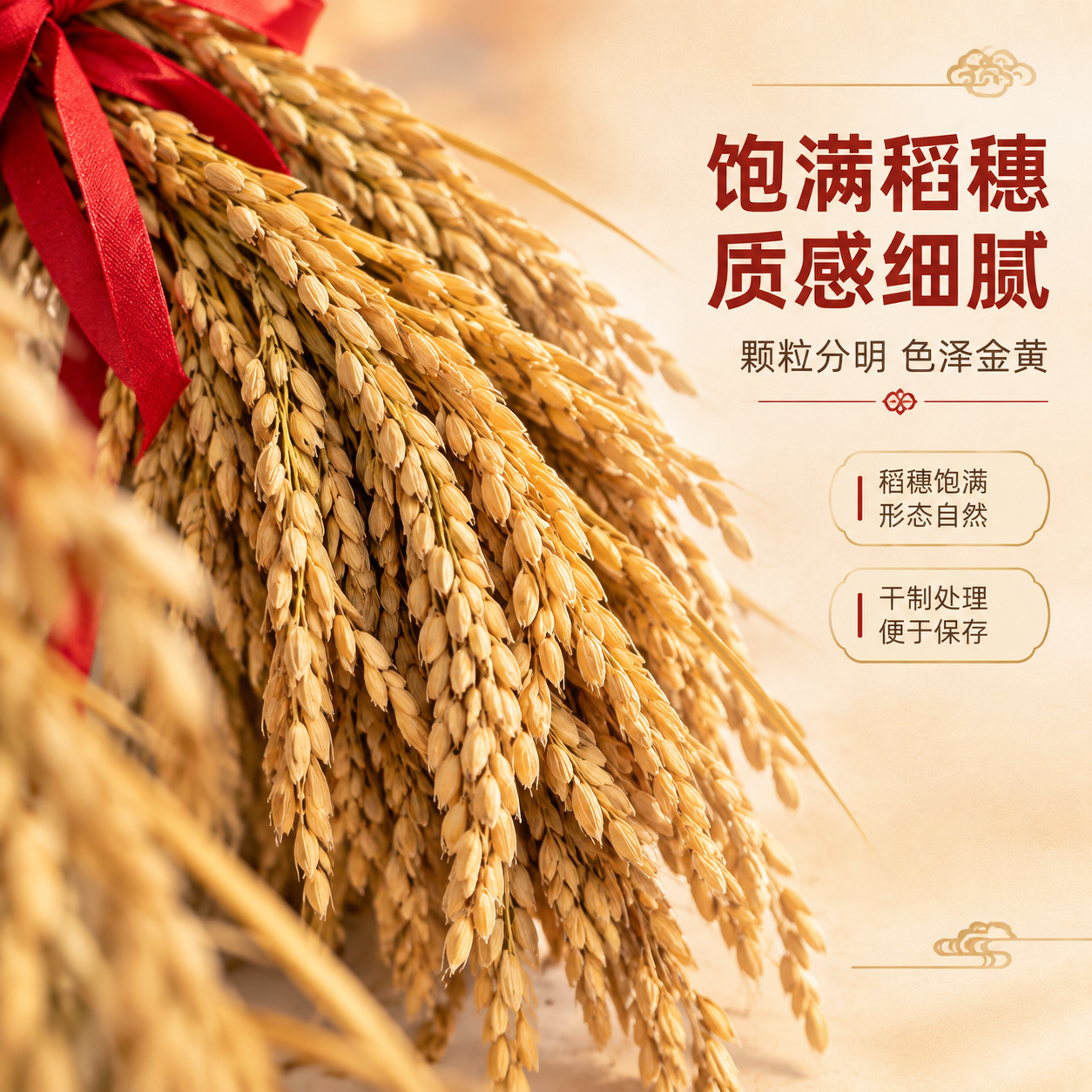 [商品] 使用【图1】稻穗捆红绳装饰摆件稻穗部分；保留干稻穗金… - 图片创意预览