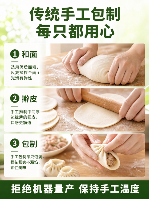 [主图-5] 手工制作过程展示主图，复刻参考图5的构图和版式
[氛围风格] 真实自然，突出手工工艺
[画质] 商业摄影质感、光线柔和通透、产品清晰真实、画面干净高级
[元素] 分三个步骤展示手工制作过预览效果