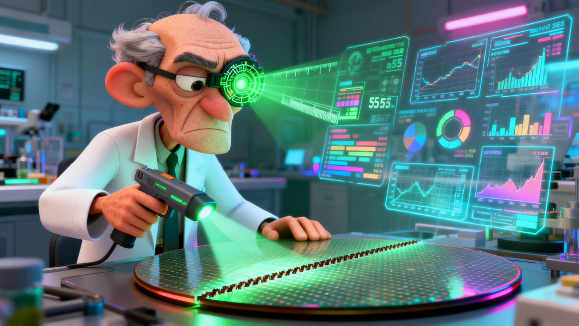 A 55-year-old skinny and hunched male inspector in a pristine white lab coat. He has a cold expressi预览效果