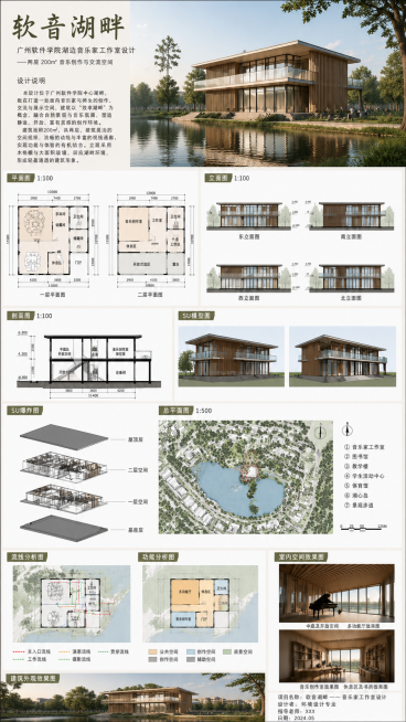 优化这张环境设计展板，让所有文字和图纸线条都变得更清晰锐利，保持原有排版和内容完全不变预览效果