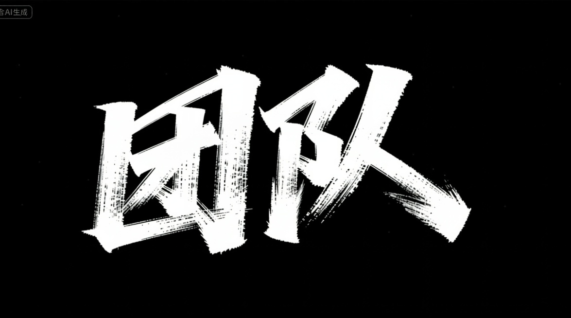 参考图片字体，生成团队一词预览效果