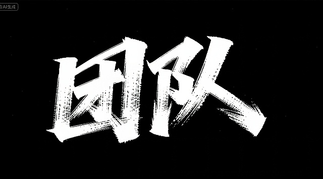 参考图片字体，生成团队一词