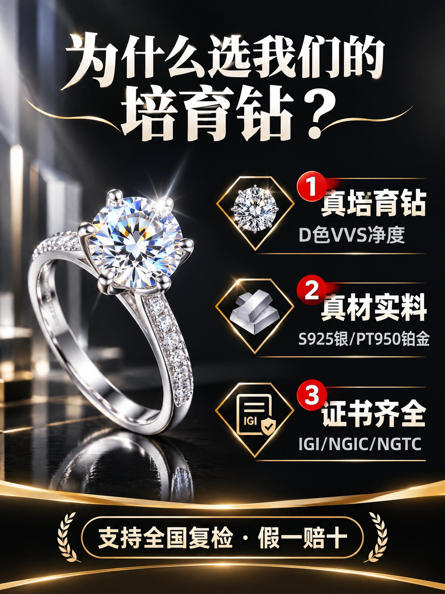 [商品] 使用【图6】2克拉六爪培育钻女戒；保留六爪镶嵌、主石… - 图片创意预览