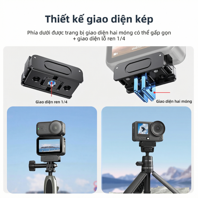编辑这张图片，将所有英文文字翻译成越南语：
原标题"Dual Interface Design"翻译为"Thiết kế giao diện kép"
原副标题"Bottom equipped wit预览效果