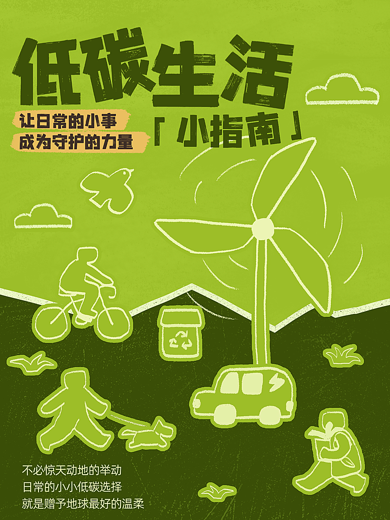 世界环境日低碳生活手绘清新风环保科普小红书封面